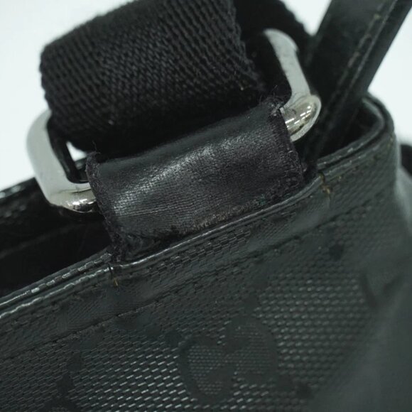 GUCCI GG Imprime 201538 Shoulder Crossbody Bag Black Silver - Picture 2 of 10